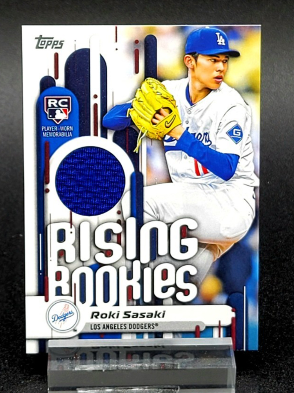 RARE 2025 Roki Sasaki RC Rising Rookies SSP Topps Update Relic Case Hit Dodgers
